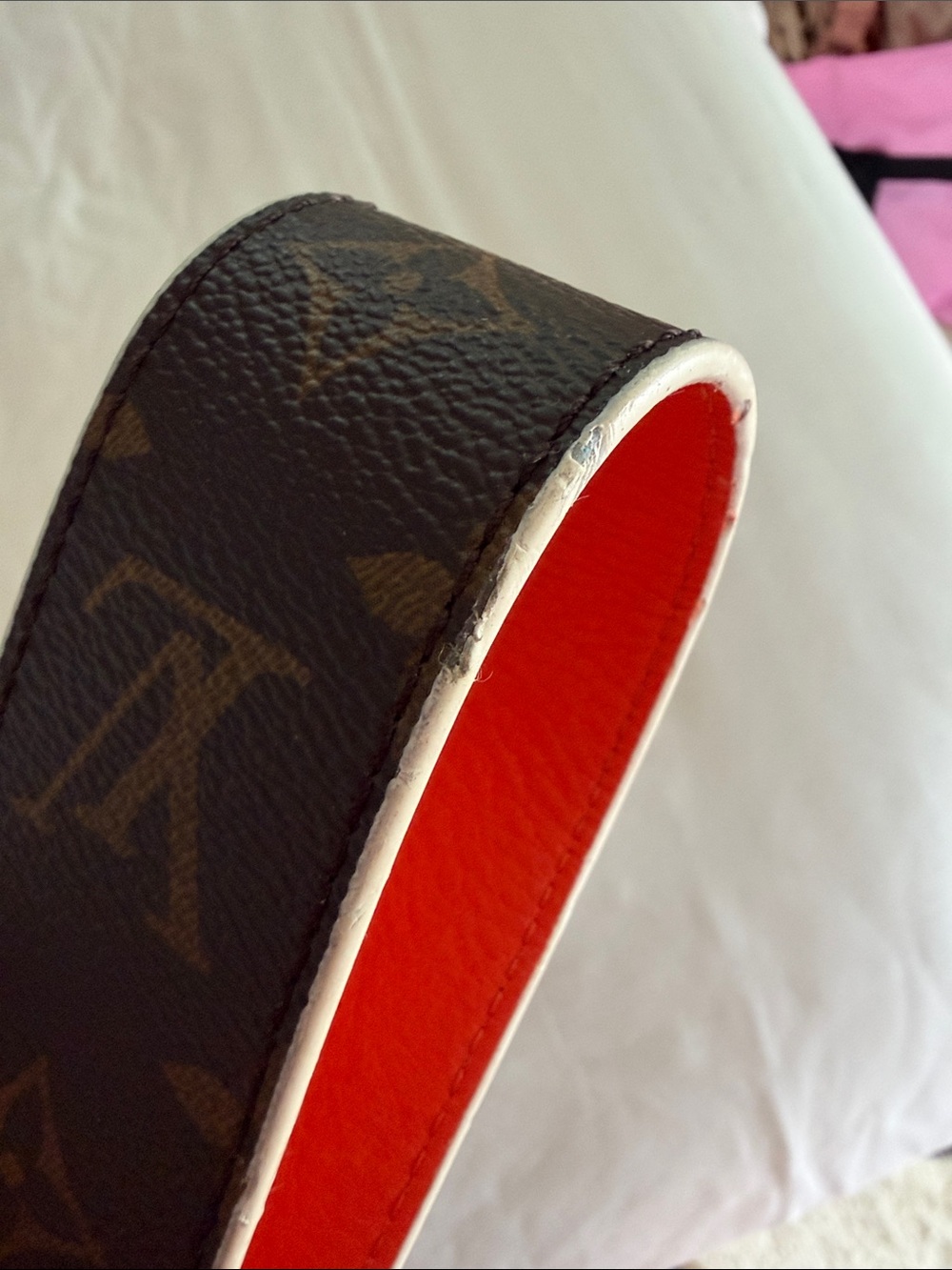 Louis Vuitton Monogram Reversible Strap in Brown & Orange - Picture 5 of 9